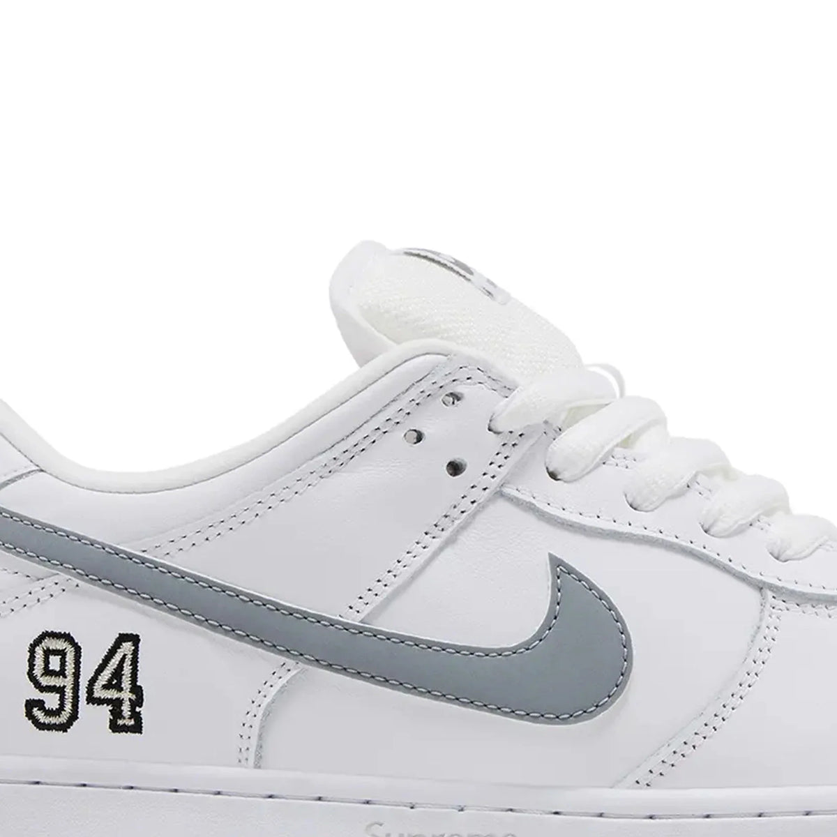 Nike SB Dunk Low Supreme 94 'White Metallic Silver' (2025)